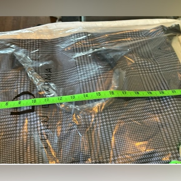 Lulu Dharma Large Weekender / Duffel Bag, NWT, Blue and Black Plaid Print. - Picture 2 of 5